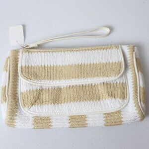 NEW Vera Bradley Striped Wristlet - Natural Stripe Wallet Clutch